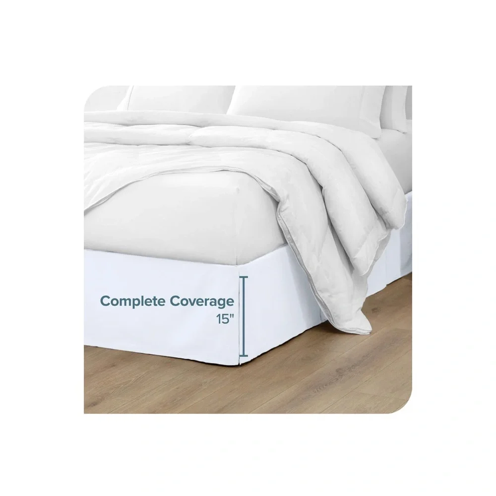 Premium White Bed skirt premium microfiber‎